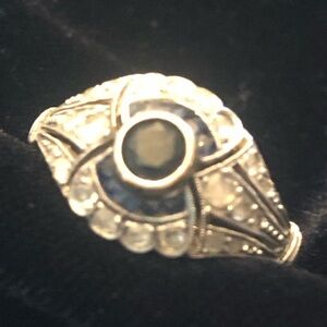 Elegant platinum and gold Edwardian ring.